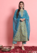 Picture of Rayon Dark Olive Green Readymade Salwar Kameez