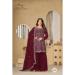 Picture of Georgette Saddle Brown Straight Cut Salwar Kameez