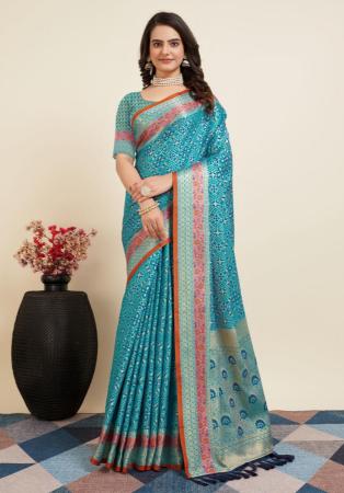 Picture of Sightly Silk Cadet Blue Saree