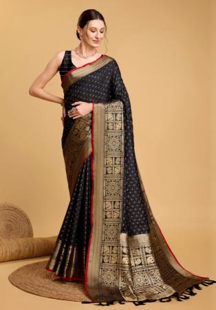 Picture of Superb Silk Black Saree