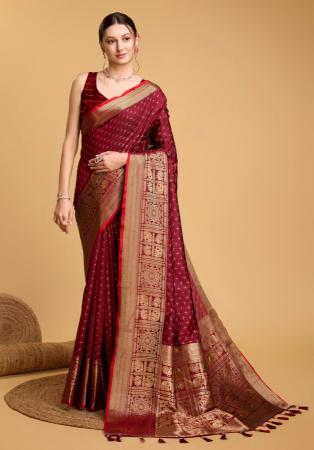 Picture of Radiant Silk Maroon Saree