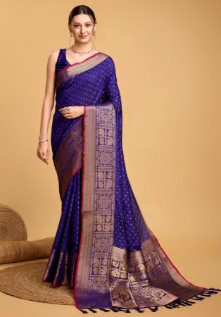 Picture of Sublime Silk Dark Slate Blue Saree