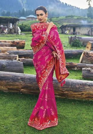 Picture of Gorgeous Silk Medium Violet Red Saree