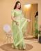 Picture of Good Looking Net Pale Golden Rod Saree