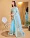 Picture of Classy Net Light Blue Saree