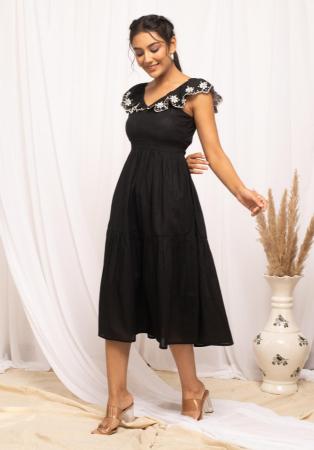 Picture of Statuesque Cotton Black Kurtis & Tunic