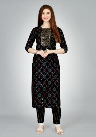 Picture of Classy Rayon Black Kurtis & Tunic