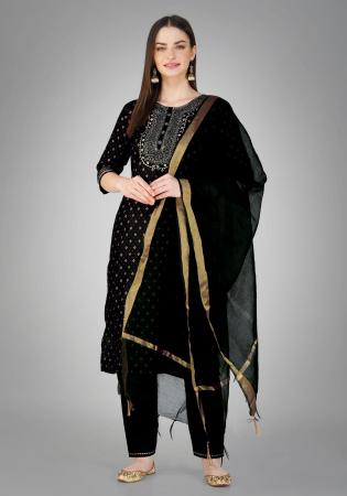 Picture of Graceful Cotton Black Readymade Salwar Kameez