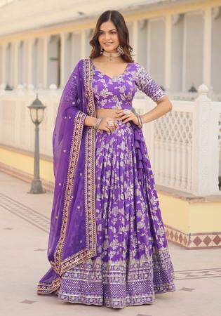 Picture of Sightly Georgette Purple Lehenga Choli