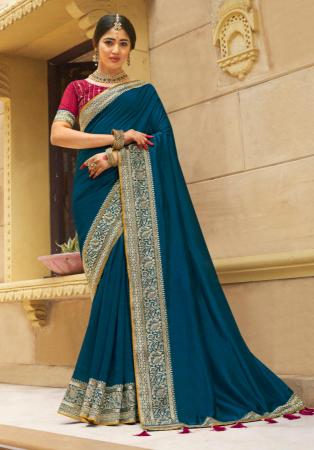 Picture of Admirable Georgette Teal Saree