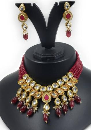 Picture of Superb Maroon Necklace Set