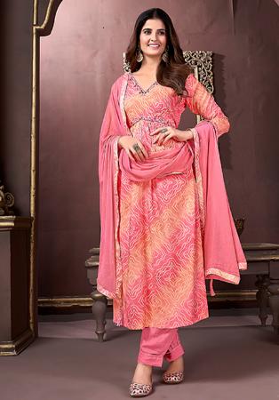 Picture of Superb Rayon Dark Salmon Readymade Salwar Kameez