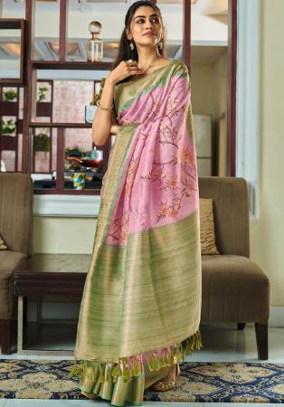 Picture of Statuesque Silk Thistle Saree