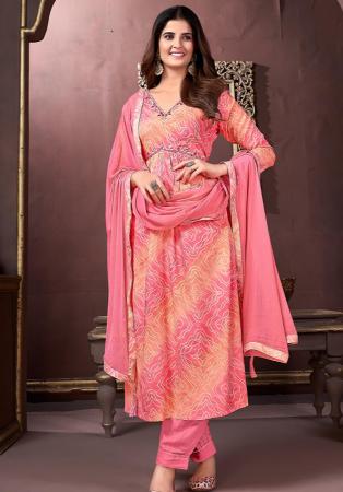 Picture of Wonderful Rayon Light Coral Readymade Salwar Kameez