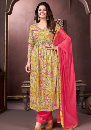 Picture of Pretty Rayon Burly Wood Readymade Salwar Kameez