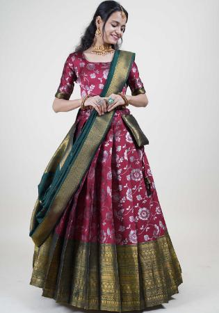 Picture of Lovely Silk Maroon Lehenga Choli