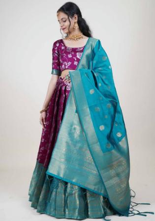 Picture of Elegant Silk Rosy Brown Lehenga Choli