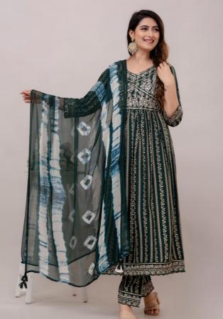 Picture of Rayon & Cotton Dark Slate Grey Readymade Salwar Kameez