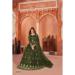 Picture of Comely Silk Dark Olive Green Anarkali Salwar Kameez