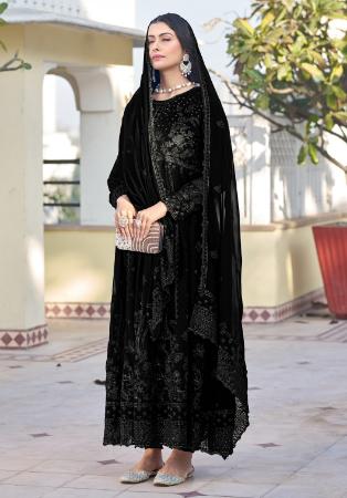 Picture of Fine Georgette Black Anarkali Salwar Kameez