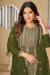 Picture of Chiffon Dark Olive Green Straight Cut Salwar Kameez