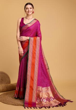 Picture of Lovely Silk Plum Saree