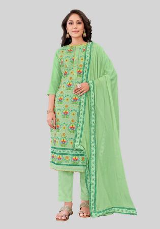 Picture of Silk Dark Sea Green Straight Cut Salwar Kameez