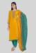 Picture of Silk Dark Golden Rod Straight Cut Salwar Kameez