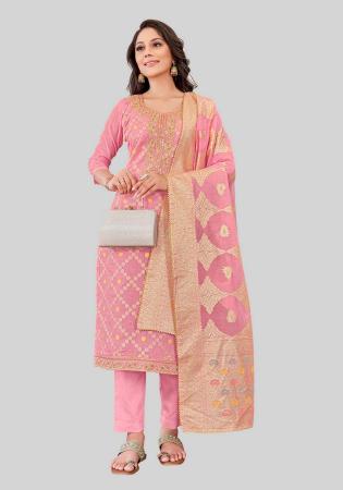 Picture of Resplendent Silk Dark Salmon Straight Cut Salwar Kameez