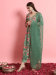 Picture of Georgette Dark Sea Green Readymade Salwar Kameez