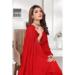 Picture of Delightful Georgette Fire Brick Saree