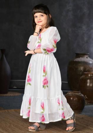 Picture of Wonderful Chiffon White Kurtis & Tunic