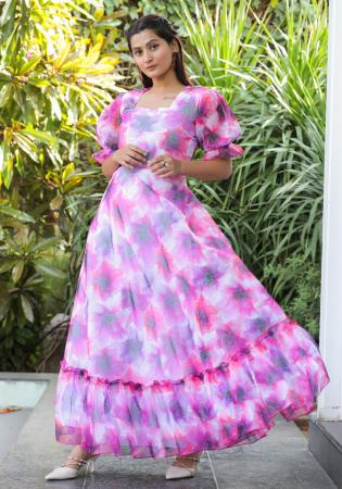 Picture of Fascinating Georgette Pink Kurtis & Tunic