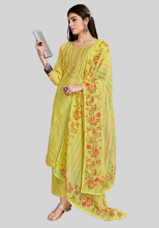 Picture of Charming Silk Khaki Straight Cut Salwar Kameez