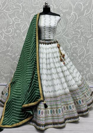 Picture of Beautiful Chiffon White Lehenga Choli