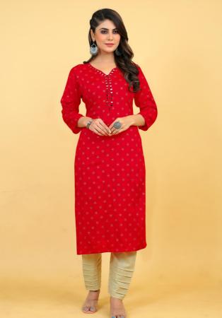 Picture of Magnificent Rayon Red Kurtis & Tunic