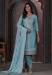 Picture of Chiffon Cadet Blue Straight Cut Salwar Kameez