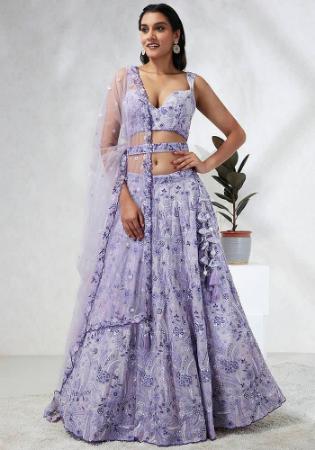 Picture of Resplendent Georgette Light Slate Grey Lehenga Choli