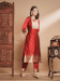 Picture of Well Formed Silk Maroon Readymade Salwar Kameez