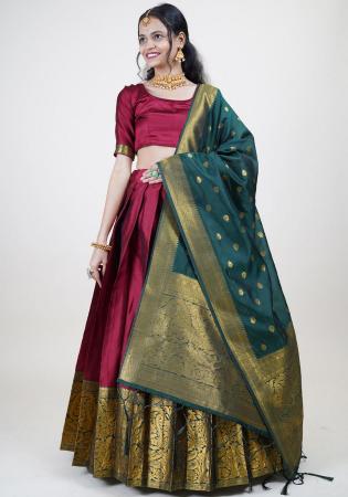 Picture of Grand Silk Maroon Lehenga Choli