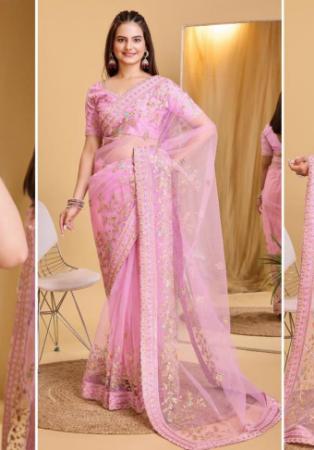 Picture of Beauteous Net & Silk Light Pink Saree