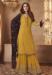 Picture of Georgette Dark Khaki Straight Cut Salwar Kameez