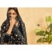 Picture of Exquisite Organza Black Straight Cut Salwar Kameez