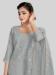 Picture of Silk Light Slate Grey Straight Cut Salwar Kameez