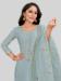 Picture of Silk Light Slate Grey Straight Cut Salwar Kameez