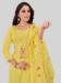 Picture of Fine Silk Yellow Straight Cut Salwar Kameez