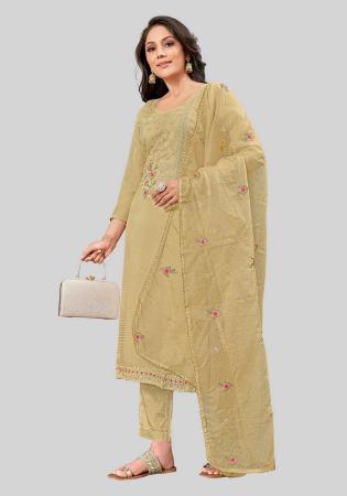 Picture of Appealing Silk Rosy Brown Straight Cut Salwar Kameez