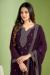 Picture of Georgette Dark Olive Green Straight Cut Salwar Kameez