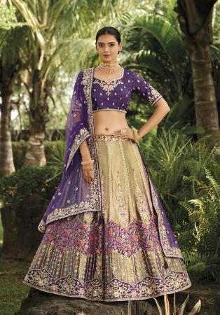 Picture of Georgette & Silk Dark Slate Blue Lehenga Choli