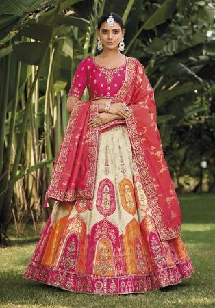 Picture of Magnificent Georgette & Silk Crimson Lehenga Choli